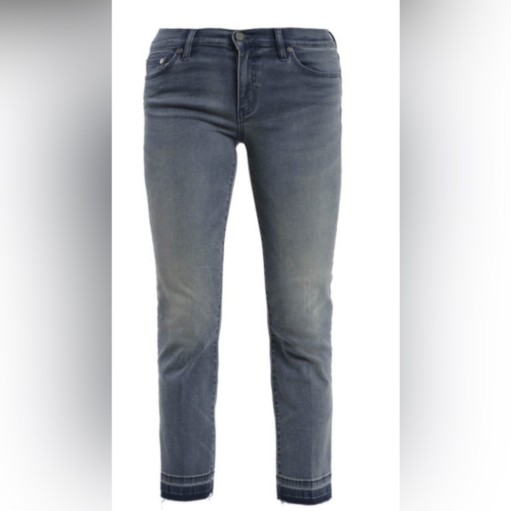 Tory Burch Raw Edge Detail 5 Pocket Stretch Jean